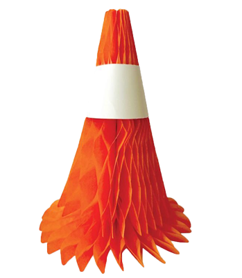 Road Cone Honeycomb Decorations NZ